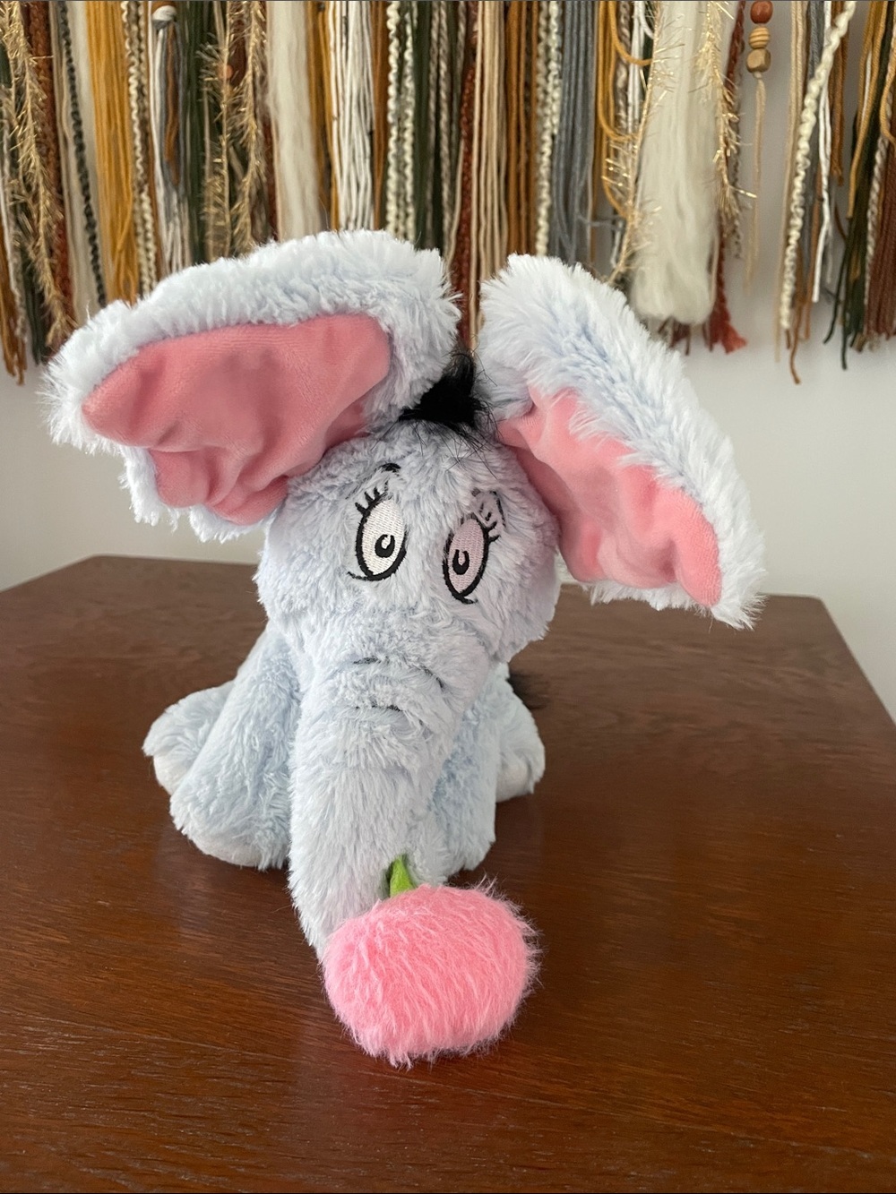 Plush Horton the Elephant Toy with Pink Inner Ears and Pom
